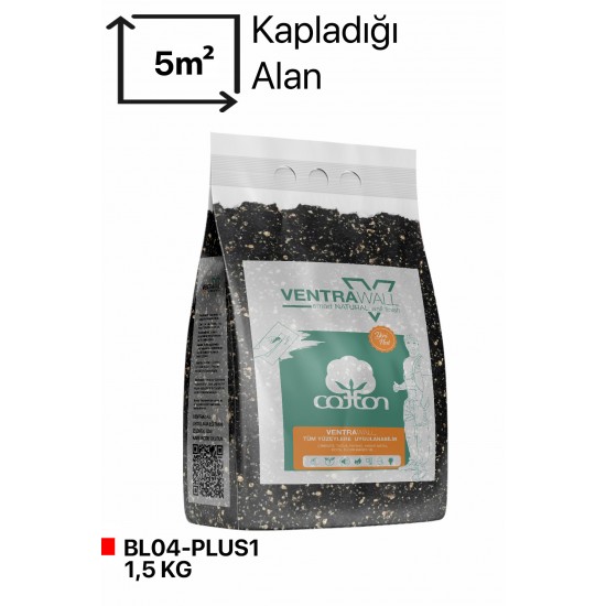 Ventrawall Siyah Renk Dekoratif Boya 1.5 Kg - BL04 - PLUS1