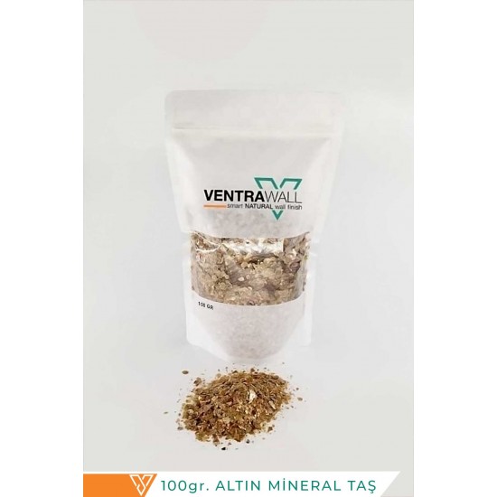 Ventrawall Altın Renkli Doğal Mineralli Taş 100GR-ALTIN-SIM