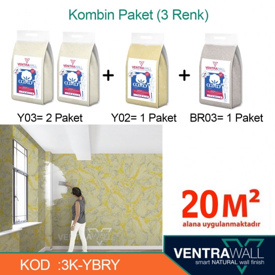 3 Kombine Renk Duvar Boyası Ventrawall 3K-YBRY