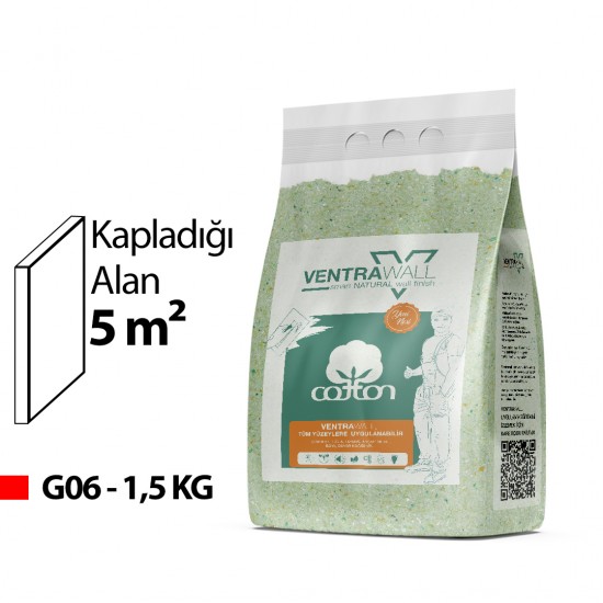 Ventrawall Fıstık Yeşili Duvar Kağıdı - Canlı Sıva - G06 - 1.5 Kg