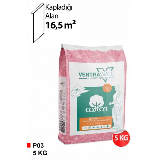 Ventrawall Pembe Canlı Sıva - Dekoratif Sıva - P03 - 5 Kg