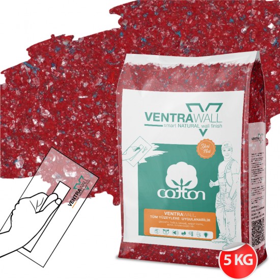 Ventrawall - Kırmızı Duvar Kağıdı ve Pamuk Sıva - R01 - 5 KG