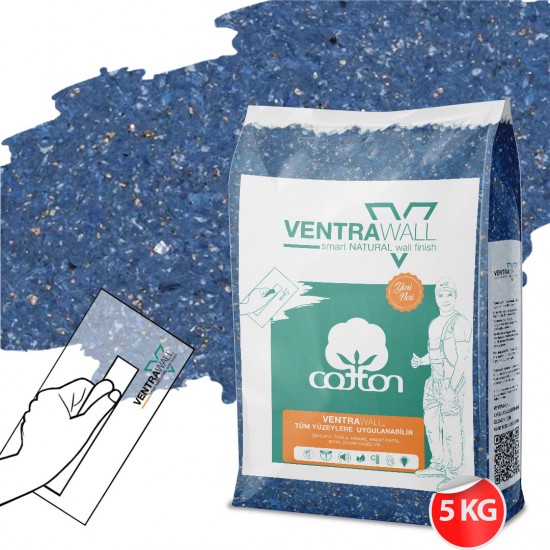 Ventrawall - Mavi Duvar Kağıdı ve Pamuk Sıva - wB05 - 5 KG