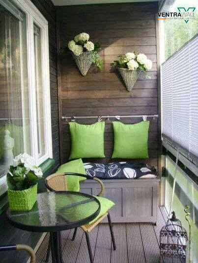 yeşil balkon duvar dekorasyonu 