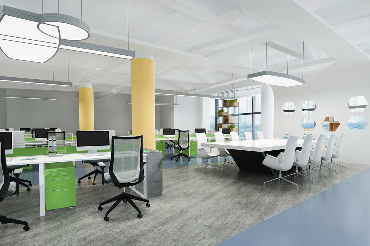 yeşil sarı ofis modelleri